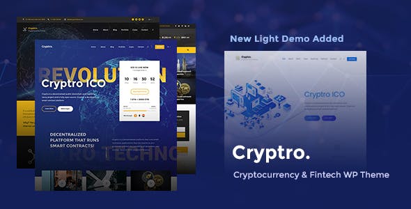 Cryptro 1.4.5 – Cryptocurrency, Blockchain, Bitcoin & Financial Technology WordPress Theme