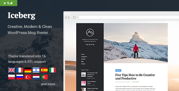 Iceberg 2.0.3 – Simple & Minimal Personal WordPress Blog Theme