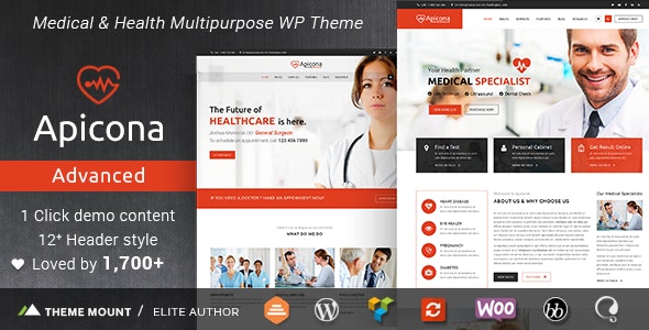 Apicona 22.3.0 - Health & Medical WordPress Theme