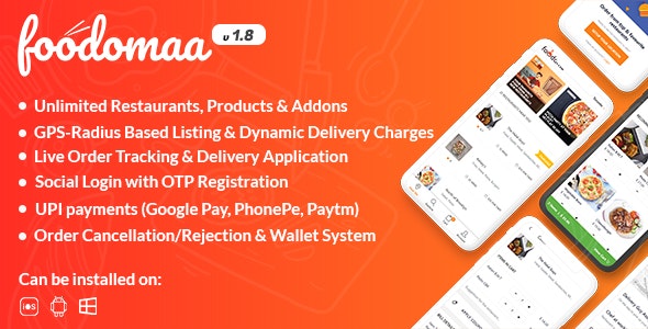 Foodomaa 3.5.0 Nulled – Multi-restaurant Food Ordering, Restaurant Management