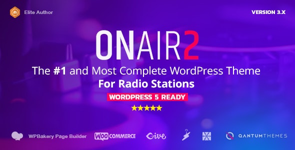 Onair2 v3.9.9.4 - Radio Station WordPress Theme With Non-Stop Music Player
