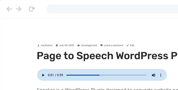 Speaker 3.3.8 – Page to Speech Plugin for WordPress