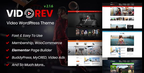 VidoRev 2.9.9.9.9.4 Nulled – Video WordPress Theme