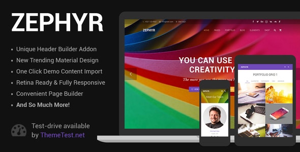 Zephyr 8.17.4 Nulled – Material Design WordPress Theme