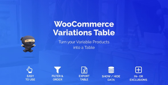 WooCommerce Variations Table 1.4.7