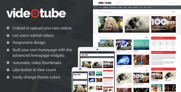 VideoTube 3.4.5 – A Responsive Video WordPress Theme