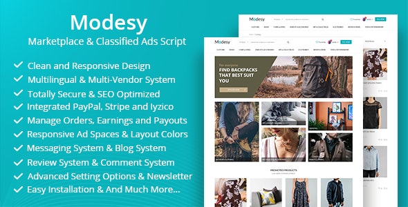 Modesy 2.0.1 Nulled – Marketplace & Classified Ads Script