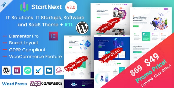 StartNext 4.6 – IT Startups and Digital Services WordPress Theme