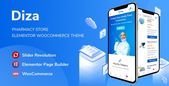 Diza 1.2.1 – Pharmacy Store Elementor WooCommerce Theme
