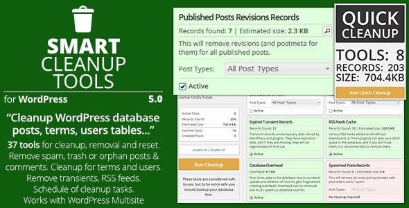 Smart Cleanup Tools 5.1 – Plugin for WordPress