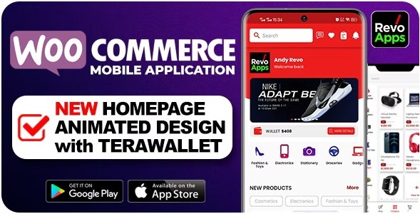 Revo Apps Woocommerce 5.1.3 – Flutter E-Commerce Full App Android iOS