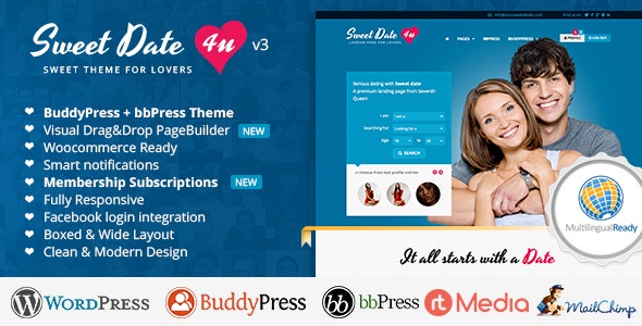 Sweet Date 3.7.3 – More than a WordPress Dating Theme