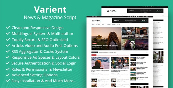 Varient 2.2.0 Nulled – News & Magazine Script