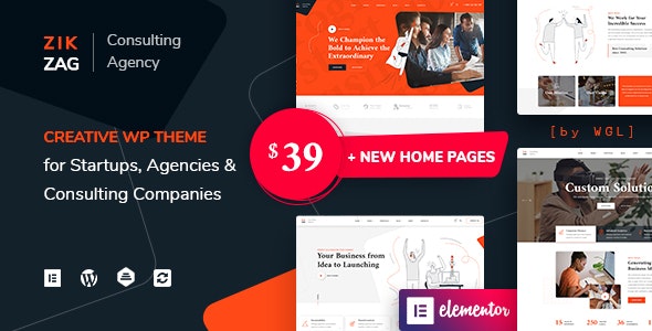 ZikZag 1.1.13 Nulled – Consulting & Agency WordPress Theme