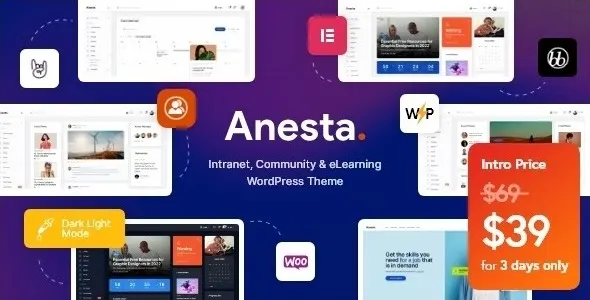 Anesta 1.0.1 – Intranet, Extranet, Community and BuddyPress WordPress Theme
