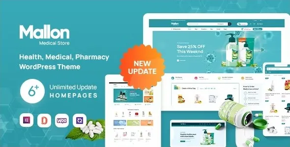 Mallon 1.5.2 Nulled – Medical Store Elementor WooCommerce WordPress Theme
