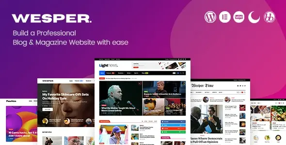 Wesper 1.0.8 – WordPress Theme for Blogs & Magazines