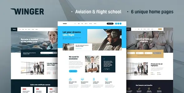 Winger 1.0.9 – Aviation & Flight School WordPress Theme