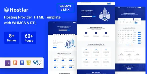Hostlar 10.0.1 – Domain Hosting Provider HTML Template with WHMCS and RTL