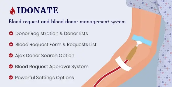 IDonatePro 3.0.1 – Blood Donation, Request And Donor Management WordPress Plugin