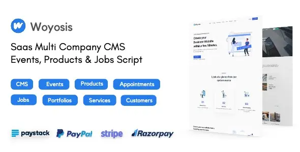 Woyosis 1.0.0 Nulled – Saas Multi Company CMS – Events – Products & Jobs Script