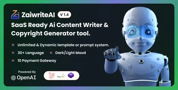 ZaiwriteAI 1.5.0 Nulled – Ai Content Writer & Copyright Generator tool With SAAS