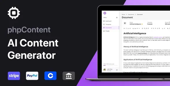 phpContent 1.1.0 Nulled – AI Content Generator Platform (SaaS)