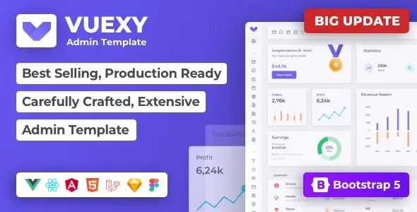 Vuexy 9.6.1 – Vuejs, React, Angular, HTML & Laravel Admin Dashboard Template